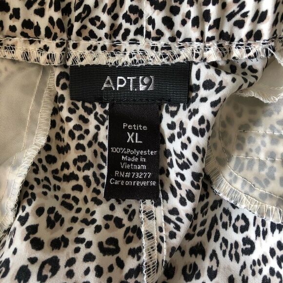 Apt 9 Beige & Black Leopard Print Jogger Style Pants XL Petite - Picture 7 of 7